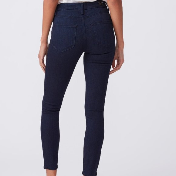 Paige Navy Hoxton Crop Jeans - Picture 2 of 7